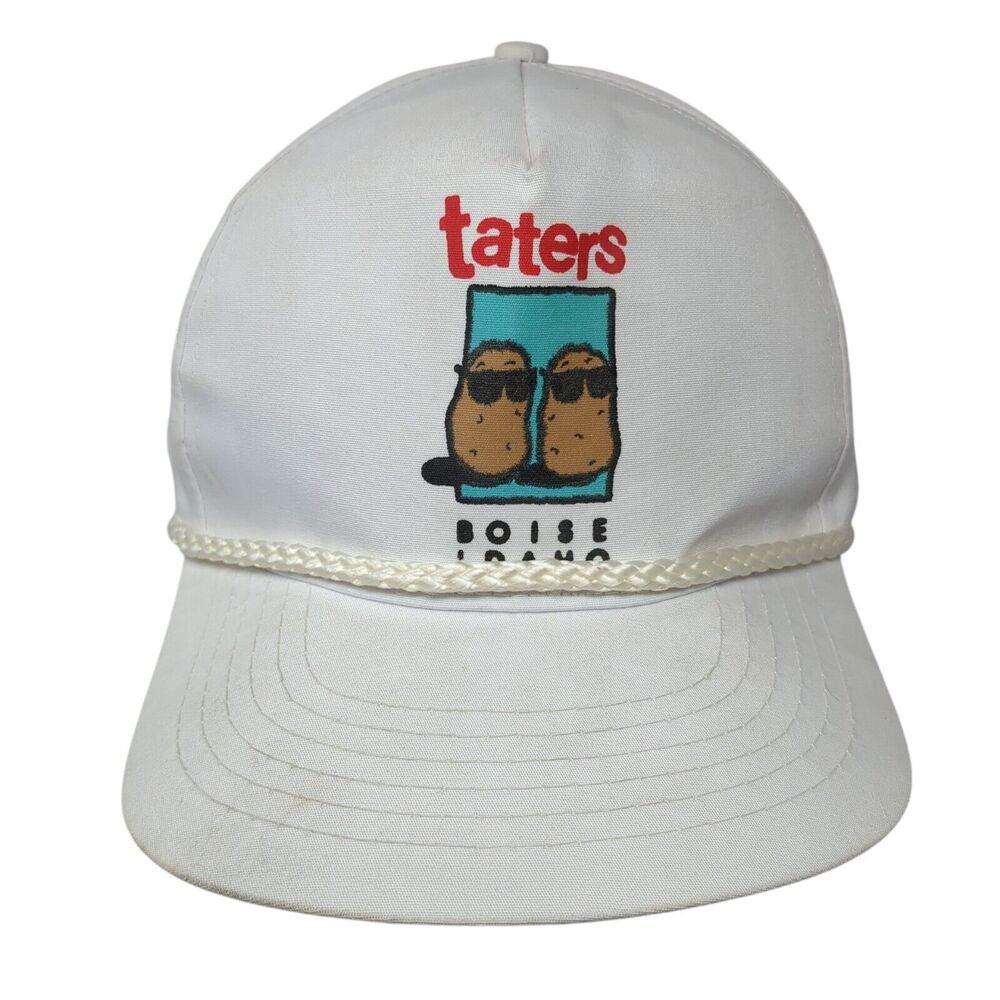 Taters Boise Idaho Snapback Hat White One Size Adjustable 6 Panel Rope Capital